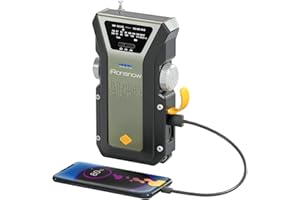 iRonsnow Radio Solaire, 4000mAh Portable Radio d'urgence Météo à Manivelle avec AM/FM/NOAA Radio Dynamo Alarme SOS, 1.5W Lampe De Poche LED, Radio d'urgence à Manivelle (Green)
