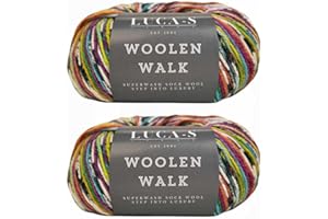 LUCA-S YARNS Superwash Sock Wool for Knitting, 4 Ply Sock Yarn from 75% Pure Wool - 25% Polymide, 50g Sock Hand Knitting Yarn