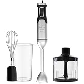 Taurus HBA2300X Hand Blender 2300W, Chopper, Whisk and 1 L Glass | Variable speed + Turbo, 4 stainless steel blades, stainles