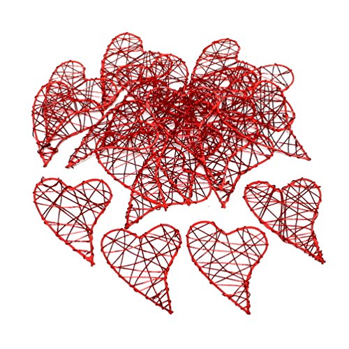 20 Drahtherzen 5cm x 6cm, geschwungen, Metall Herz/ TOP PREIS !!! (silber) - 3