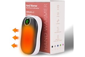 Goomp Scaldamani,2 Pack Scaldamani Ricaricabile 2 da 5000mAh Scaldamani Elettrico Power Bank Portatile Tascabile con Display Digitale, Regalo Invernale per Donna Uomo