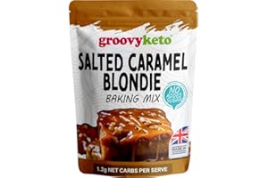 Groovy Keto Salted Caramel Blondie Brownie Mix | Low Carb | Keto Friendly | Sugar Free | Only 1.2g Net Carbs Per Blondie | Keto Baking Mix, Diabetic Friendly - 245g Pouch