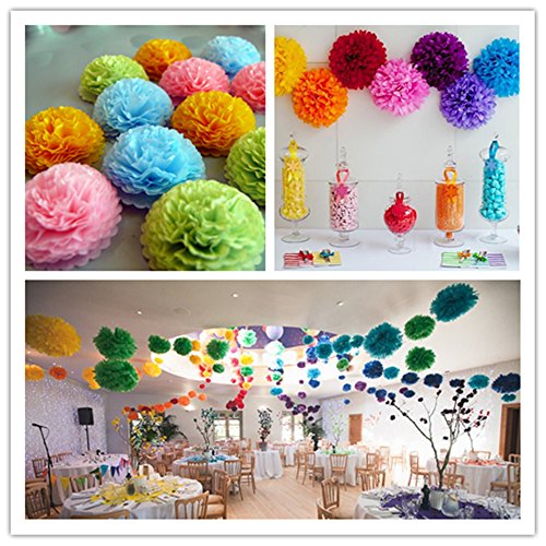 DIY Pompoms PomPon 9-farbig mix für Hochzeit Muttertag Geburtstag Fest Partei kindergeburtstag - 6