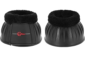 Covalliero Hufglocken Gummi mit Fellrand schwarz