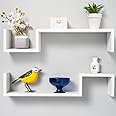Gatton Design Floating Shelves | White | Wall Mounted S Shape Design | Shelves for Wall for Bedroom, Living Room, Bathroom & Kitchen| Preassembled Decor Shelf