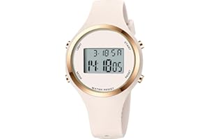 XCZAP Women’s Digital Sports Watch Waterproof LED Display Wristwatch with Alarm, Stopwatch Backlight Lightweight PU Strap, Ideal for Girls, Teens Outdoor Fitness