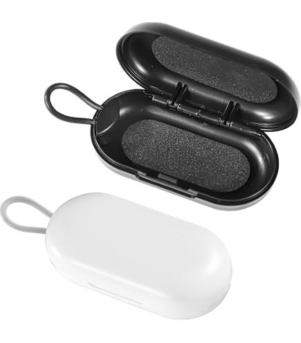 Custodia Porta Tappi Auricolari In ABS Con Moschettone In Alluminio - Portachiavi Da Viaggio Compatto, Organizer Per Tappi E Piccoli Oggetti (Nero)