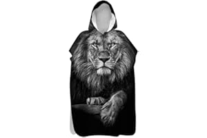 TREER-SHOP Treer Serviette Poncho Adulte Microfibre Séchage Rapide Poncho à Capuche Plage Surf, Serviette à Changement Peignoir Piscine Robe de Bain pour Homme et Femme