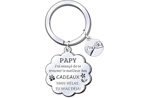 LUODAN Cadeau noel Papy Porte-clés Cadeaux Papy Cadeau de fête des pères Cadeaux Papy d'anniversaire Cadeaux de Famille Cadeaux de Noël