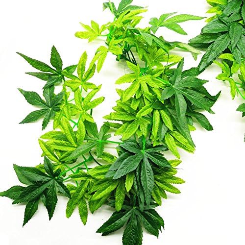 Yimosecoxiang Beautiful And Comfortable Pet Supplies Aquarium Reptile Fish Tank Artificial Plastic Fake Hanging Leaves Plant Decor - Green 50cm