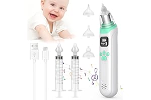 LOVCOYO Aspiratore Nasale Neonato Elettrico, Multifiction 3 in 1 Pulisci-Naso per Bambini, Aspiratore Nasale con 3 livelli di aspirazione e 3 beccucci in silicone, per Neonati Bambini Piccoli Neonati