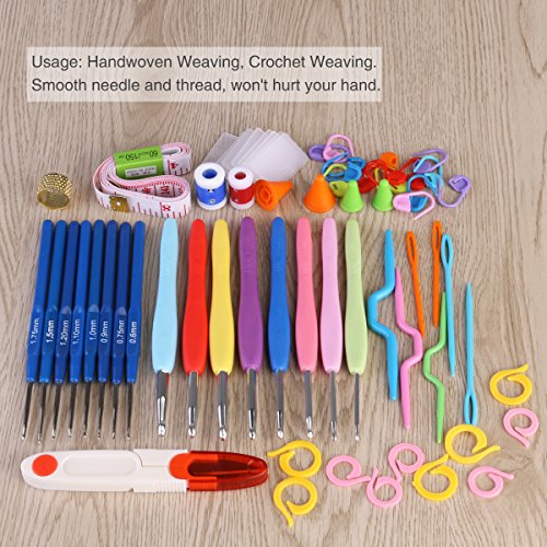 NUOLUX Häkelnadeln,Häkelnadel set, Crochet Kit Häkelnadeln Stricknadeln 16 Stück - 4