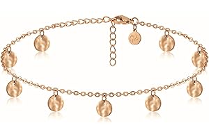 GD GOOD.designs Fußkettchen - Rosegoldene Fußkette wasserfest - Verstellbare Fußkette Damen in Roségold