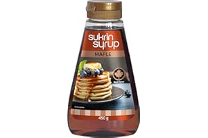 ‎SUKRIN Sukrin Syrup Maple - dickflüssiger Ahornsirup mit reduziertem Kohlenhydratanteil zum Süßen und Backen mit 49% Ballaststoffen (450g Flasche)