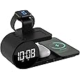 Portronics Freedom 6 15W Wireless Charger with 6-in-1 Function, Earbuds & Watch Wireless Charging, Digital Clock with Alarm, Compatible with iPhones/Samsung Smartphone Series, Support Fast Charging