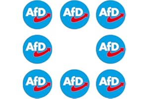 ‎SAMMYS SHIRT STORE Sammys Shirt Store 8 Stück Aufkleber 4cm rund AFD Logo im hellblauen Kreis Neuwahlen AFD Sticker Sparpack gut haftend Aktiv Werden