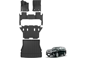 SMABEE Floor Mats & Cargo Liner Fit for Toyota Land Cruiser J300 7seat LC300 2021-2023 Floor Liners Cargo Mat Accessories TPE All-Weather Heavy Duty Waterproof Interior