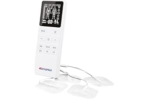 FarmaMed Elettrostimolatore Digitale Muscolare TENS EMS Sport Fitness, Schermo LCD, Due Canali di Uscita, 4 elettrodi