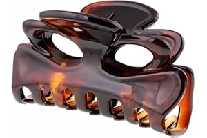 Righe e Pois - PINZA FRANCESE FIOCCO CM 06 DEMI - fermacapelli - mollettone per capelli marrone tartarugato - 6 cm - made in France