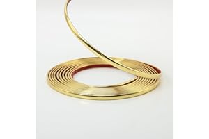 TAAIZAU Shiny Gold Flexible Peel and Stick Wall & Floor Strip, Molding Trim for Tile, Mirror, Cabinet (10m x 1cm)