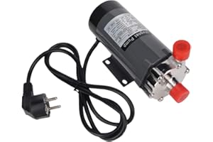 CAFOPGRILL Pompe à bière, Bière magnétique de Brassage résistante Hautes températures d'acier Inoxydable pour Homebrew, Pompe Eau d'entraînement Principale Haute température(EU Plug 220V)