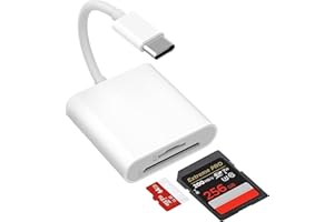 BIMKER Lector Tarjetas SD USB C para iPhone 15 16 17,iPad Pro/mini/Air, MacBook Air/Pro,Samsung, Huawei, Xiaom,Pixel, 2-in1 Adaptador de Tarjetas SD/Micro SD Ranura Leitor Cartao SD Card Reader Plug and Play