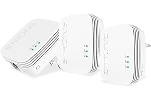 STRONG - Mini Kit Powerline 600 - Triple Toma PLC - 600 Mbps - Compatible con Box/Router - 1 Puerto Ethernet - Instalación Plug & Play - Acceso a Internet de Alta Velocidad en Todas Partes - Blanco