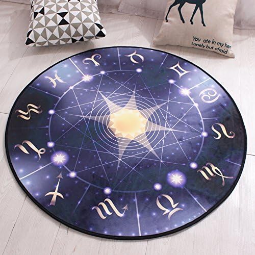 BATTAR - Funny Door Mat Non Slip Entrance Door Rug for Bedroom Living Room Bathroom Indoor Use,Ethnic style round mats,φ160cm,E