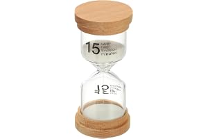 PATIKIL 15 minuters sandtimer, trä sandklocka hög borsilikat glas