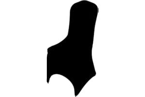 THE CHAIR COVER COMPANY Chair Covers Spandex Universal Slipcovers Dining Chair Cover Wedding Banquet Party Arched Front (Black, 1)