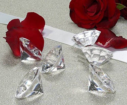 10 große Deko Diamanten Acryl 32mm Hochzeit Tischdeko Diamant klar Hochzeit - 3