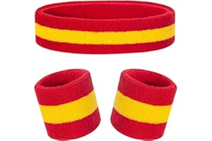 CUBEPLUG Kids Sweatbands Headband Wristband Set - Athletic Cotton Sweat Band for Sports - Ultimate Sweat-Absorbing 3-piece Set (1 Headband + 2 Wristbands)