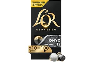 L'Or - Capsule Caffè Espresso Onyx - 100 Capsule in Alluminio - Intensità 12 - Compatibili con Macchine Nespresso®* original - 10 confezioni da 10 capsule