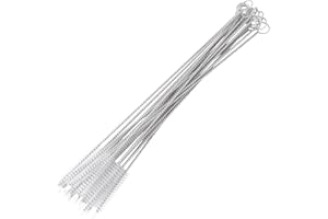 TOPINCN Cepillo De Acero Inoxidable para Botellas, Cepillo De Alambre, Juego De Cepillos para La Limpieza De Manchas Y Óxido Mango Curvado, 20 Unidades