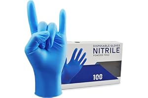 HIVEHYPE Disposable Nitrile Gloves Powder & Latex Free, Touch Screen Exam, Non-Sterile Nitrile, Multi-Purpose Gloves, Disposable, Latex Gloves, Rubber Gloves, Extra Strong, Box of 100 (MEDIUM)