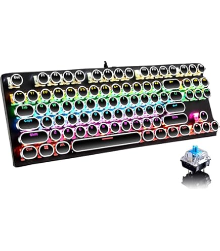 Tastiera Retroilluminata Arcobaleno Tastiera Da Gioco Cablata Universale 104 Tasti Retro Punk Rotonda IPad Con Tastiera