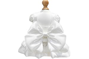 Yaopelky Vestido de Princesa para Perros Pequeños Vestido de Lazo de Gato con Anillo en D Vestido de Novia de Perro Niña Lindo Falda Tutú de Cachorro Disfraz de Verano de Perrito,Blanco,S(1.5-2.5kg)