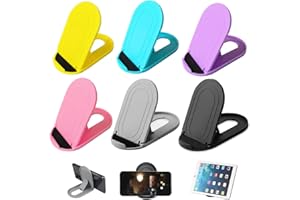 SamHeng 6 Pièces Pliable Support de Téléphone Portable, Forme Ovale Multi-Angle Universel Poche Porte-Téléphone Ajustable Support de Bureau Compatible avec Tablettes Smartphones Kindle (Colorée)