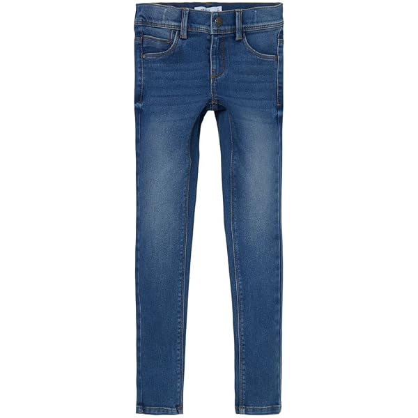 NAME IT NKFPOLLY Skinny Jeans 9214-IC 2P PB - Jeans Sottili E Comodi Per Bambini, Vestibilità Moderna