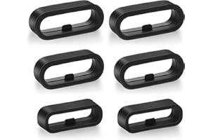 Ouligay Szlufki do paska zegarka, czarne, uchwyty smartwatcha, 6 sztuk, Silikon