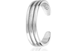 Mikovivi Bague d'Orteil en Argent Sterling 925, Ajustable et Minimaliste Anneau Ouvert Bijou de Pied pour Femme Idéal pour la Plage Ou l'Été (3 Rangées)