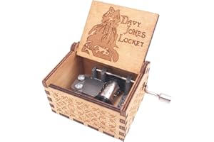 Youtang Davy Jones - Carillon con manovella a Mano, in Legno Intagliato, Motivo: Play Davy Jone, Colore: Marrone