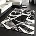 Produktbild Designer Teppich Trendiger Kurzflor Teppich in Schwarz Grau Anthrazit Weiss