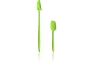 Kochblume Geizhals Set, Restelöffel, Flexlöffel S | Premium Premium-Silikon & BPA freimit Edelstahlkern | In der bunten Box (Limette, 2er Set)