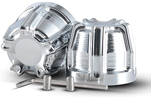 TUINCYN Bullone Dado Coperchio Coperchio assale Anteriore in Alluminio per Harley Sportster Softail Fat Boy Dyna V-Rod Touring Street Glide Chrome (1 Paio)