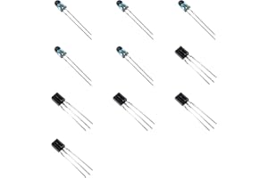 Bridgold 10pcs(5pcs TSOP38238+5pcs TSAL6200) IR Receiver Modules and High Power Infrared Emitting Diode 5mm 940nm.