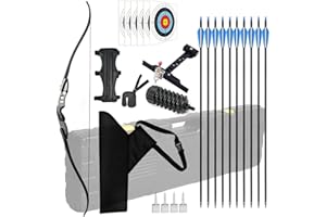 AUVIM Takedown Recurve Bogen und Pfeil Set 56 Zoll für Erwachsene und Jugendliche, Anfänger, schussbereites Bogenschieß Set für Rechtshänder für das Training im Freien