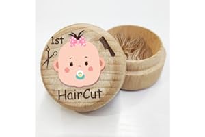AHANDMAKER Caja de recuerdos para niña para primer cabello, caja de madera 3D para guardar el recuerdo de la infancia para baby shower, regalo de cumpleaños