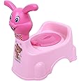 Kuber Industries Potty Toilet Trainer Seat | Plastic Potty Training Seat | Baby Potty Seat | Potty Seat For Child | Potty Training Seat for Kids | Rabbit Design | Pink