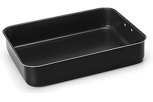 Zanetti - Jumbo, Lasagnera Antiaderente Misura 30 x 22 cm, Lasagnera Rettangolare con Anello per Appendere, Salvaspazio, Colore Nero, Made in Italy